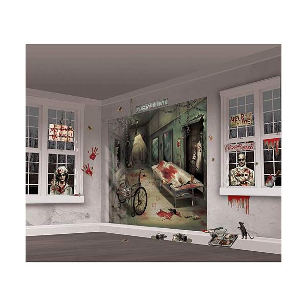 Asylum Scene Halloween Wall Decorating Kit