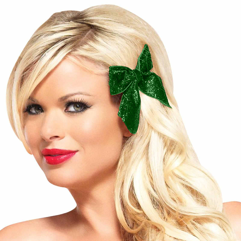 Glitter Hair Bows | Green