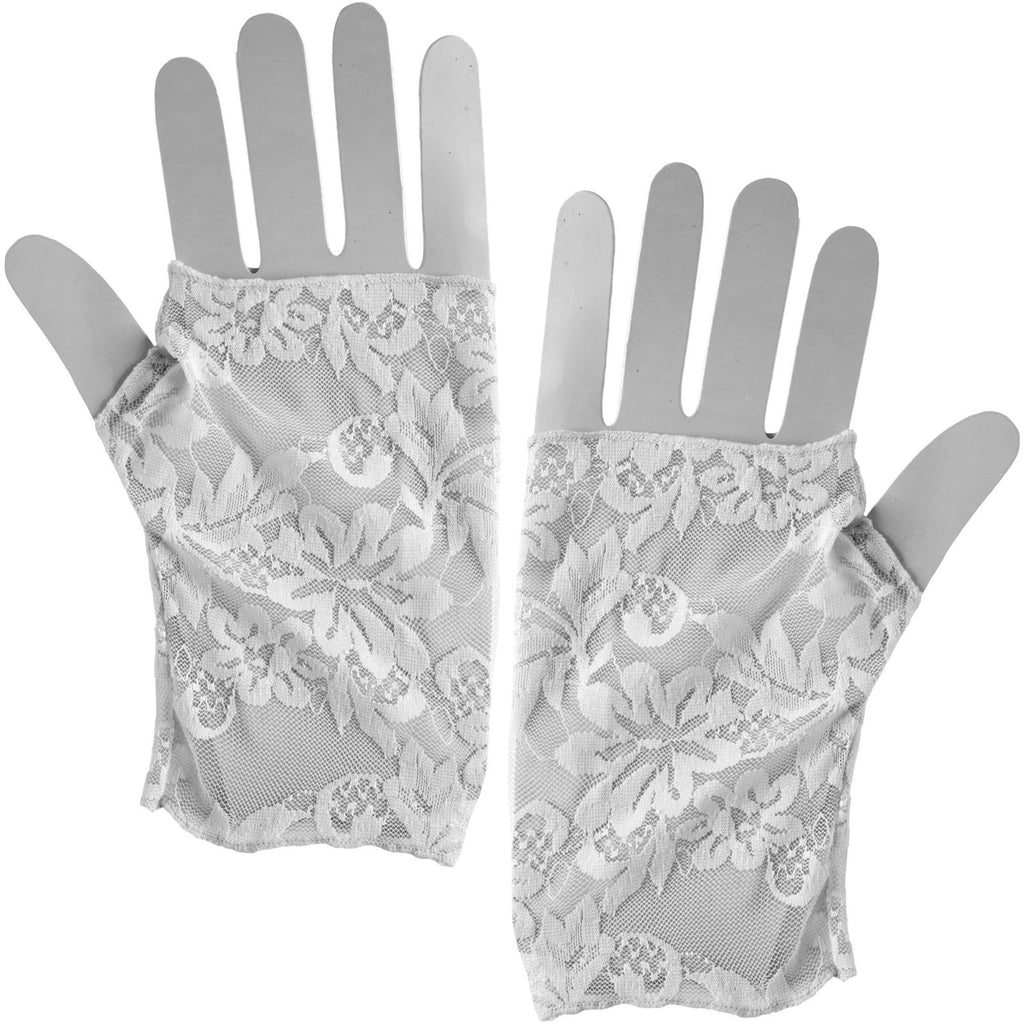 Lace Gloves Adult | White / Black