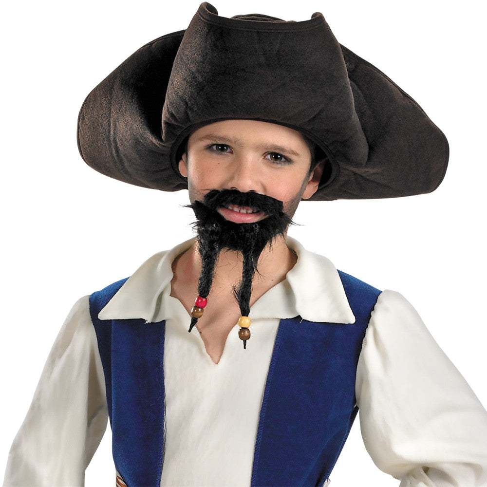 Disney Child Pirate Hat With Moustache/ Goatee